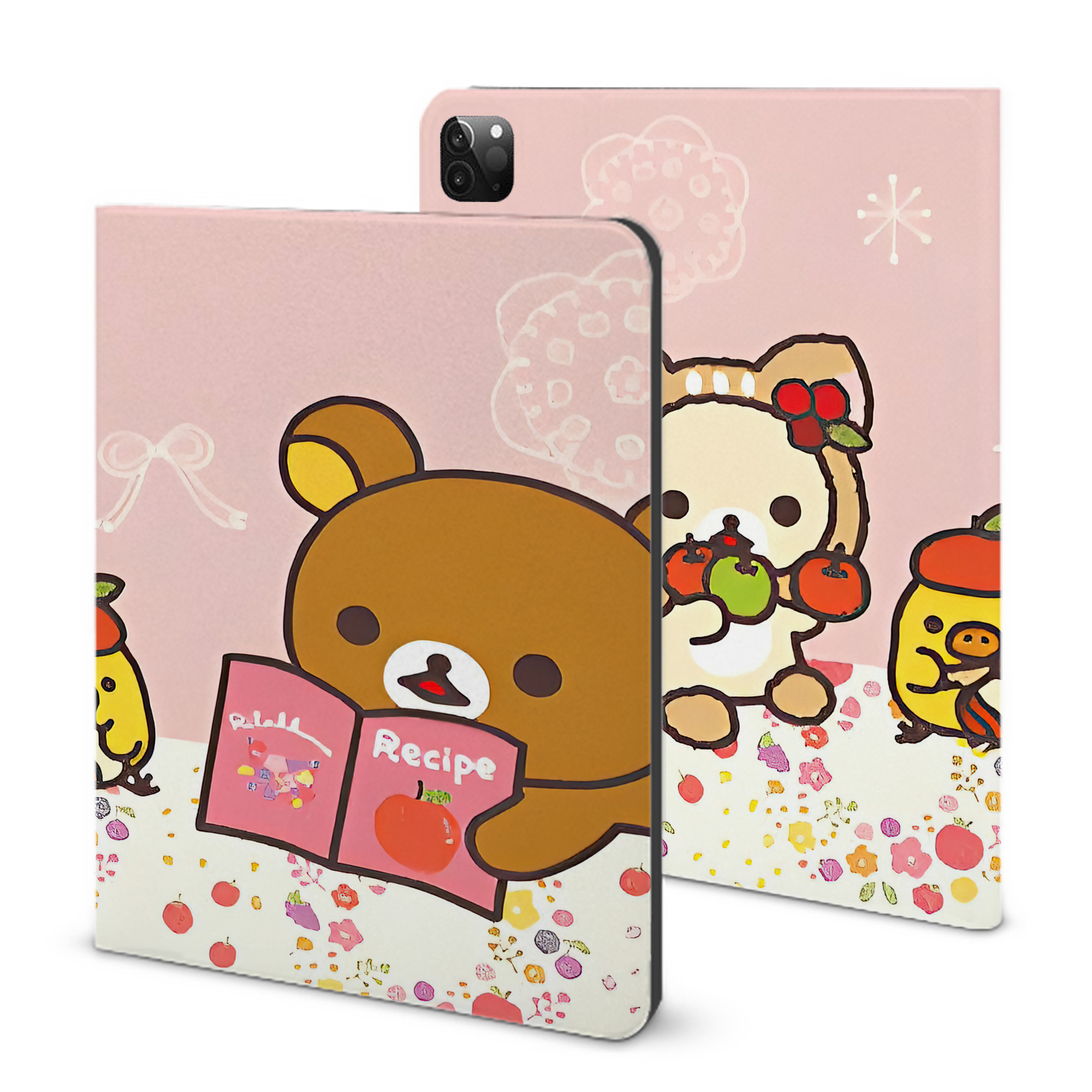 （画像用） リラックマ リラックマ キイロイトリ Rilakkuma Korilakkuma Kiiroitori IPadケース ペンホルダー付き ブックスタイルデザイン